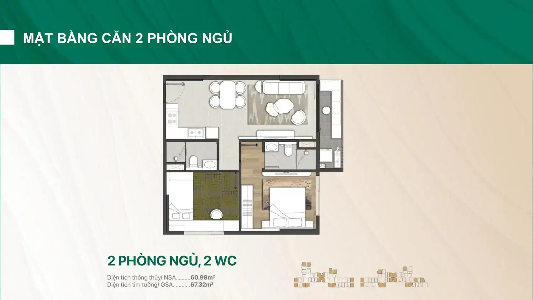 Thiết kế 2 PHÒNG NGỦ