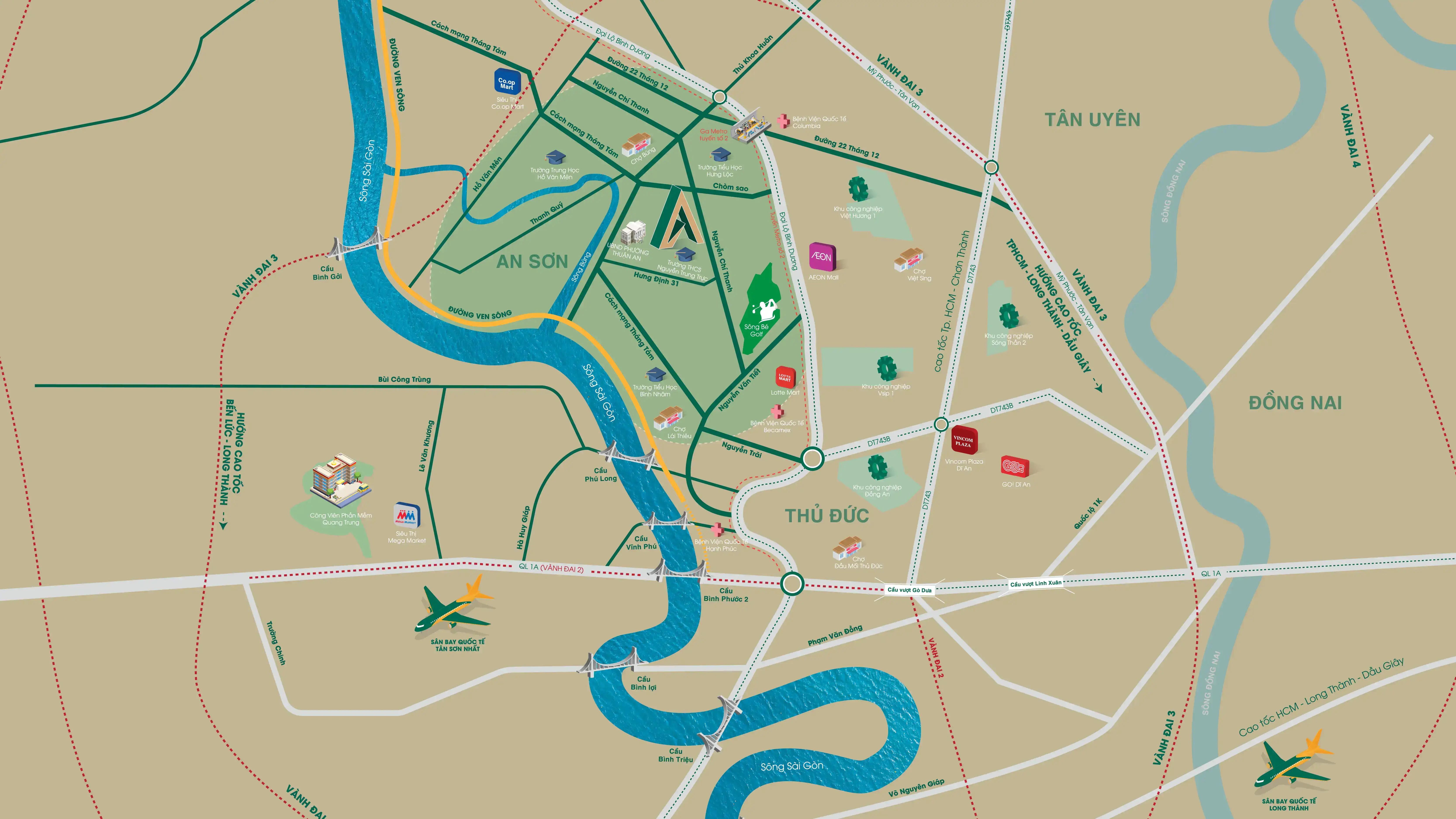 Sơ đồ vị trí The Emerald Garden View – Nguyễn Chí Thanh Thuận An