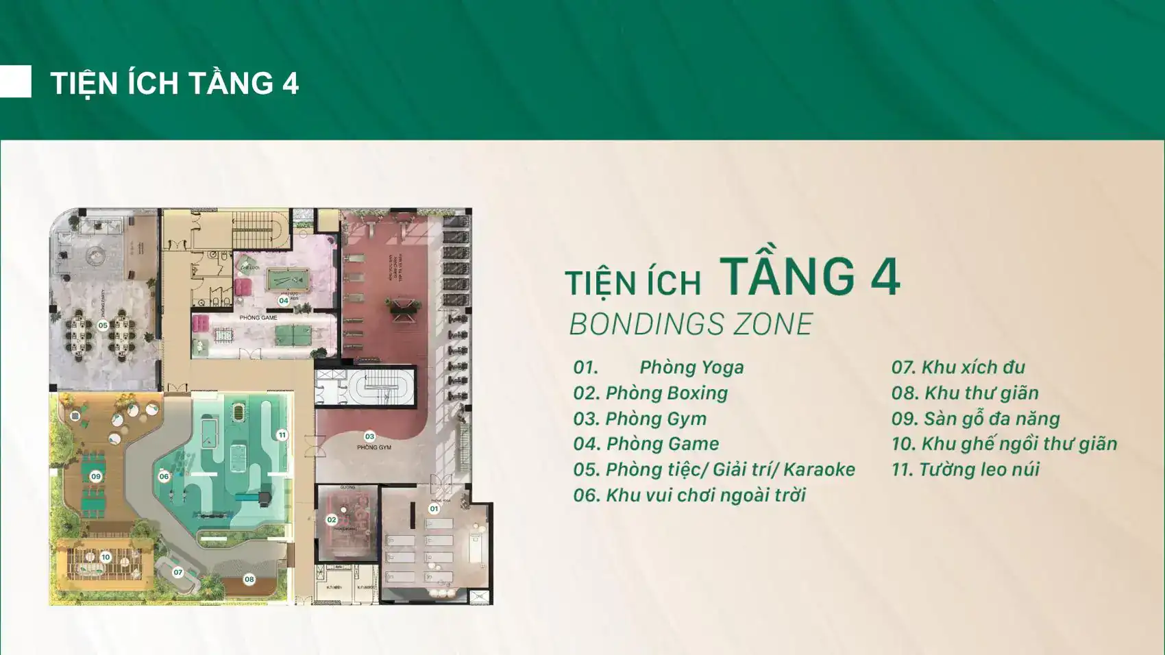 Mặt Bằng Tiện Ích Tầng 4